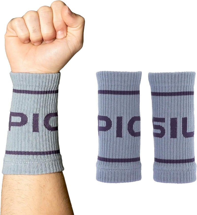 PICSIL - Cotton Sports Wristbands | Absorbent and Breathable | Ideal for Gym, Cross Training, Running and Tennis | Use with Grips | Unisex Design | - Image 1
